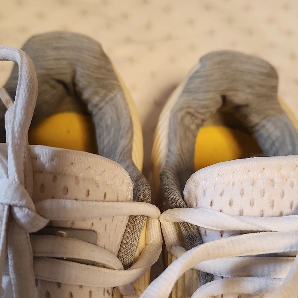 NWOT, Adidas by Stella McCartney white/yellow low-top mesh sneakers sz 10.5